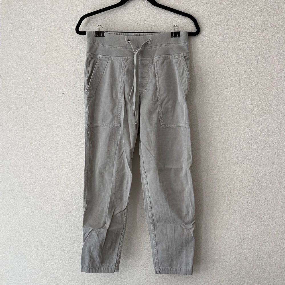James Perse Light Gray Cotton Cargo Drawstring Pants